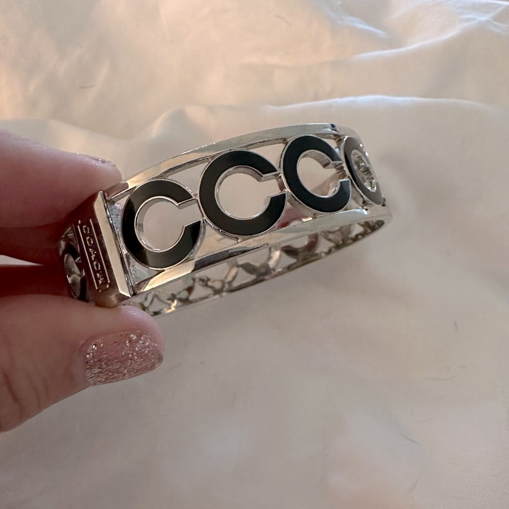COACH black enamel bracelet